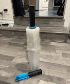 Stretch Film, PANDRI 4 Rolls Stretch Wrap with Handles Industrial Strength, Clear Shrink Wrap, Plastic Wrap for Moving Pallet Wrap, 15" x 1200 Ft Per Roll, 60 Ga, 2 Handles 19 71ftvPB2KL