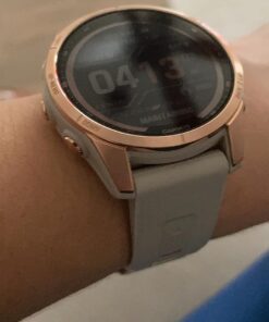 Garmin fenix 7S , Smaller sized adventure smartwatch, with Solar Charging Capabilities, Rugged outdoor watch with GPS, touchscreen, health and wellness features, rose gold with light sand band 7S Solar 13 71fuC6vWBVL