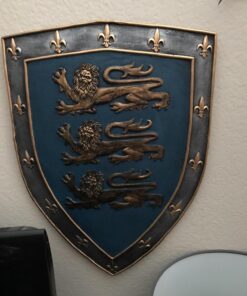 Alternative view of Pacific Giftware Medieval Times Three Lions Royal Coat of Arms Shield Wall Sculpture Decor