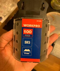 WORKPRO Utility Knife Blades, SK5 Steel, 100-Pack with Dispenser 100 Pack 30 71fucAOAJcL