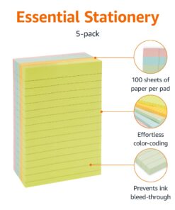 Amazon Basics Lined Sticky Notes, 4 x 6-Inch, Assorted Colors, 5-Pack 22 71fun3AMVlL