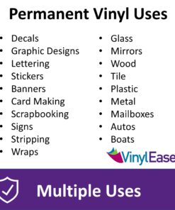 Vinyl Ease 12" x 12" 30 Sheets Assorted Glossy Colors Permanent Adhesive Vinyl for Cricut, Silhouette, Pazzles, Craft ROBO, QuicKutz, Craft Cutters, Die Cutters, Sign Plotters - V0101 30 71fuvVSDDVL
