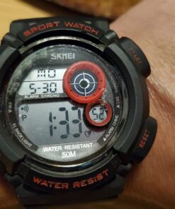 Aposon Mens Digital Sports Watch, Military Army Electronic Watches Running 50M 5 ATM Waterproof Sports LED 7 Colour Wristwatch Water Resistant with Stopwatch blue 38 71fvBIIJbeL