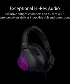 Alternative view of ASUS ROG Strix Go Core Wired Gaming Headset | 3.5mm Connector | Lightweight Design | Over-Ear Headphones for PC, Mac, Nintendo Switch, and PS4, Black, Standard