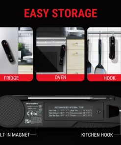 ThermoPro Lightning 1-Second Instant Read Meat Thermometer, Calibratable Kitchen Food Thermometer with Ambidextrous Display, Waterproof Cooking Thermometer for Oil Deep Fry Smoker BBQ Grill 30 71fwj36VZtL