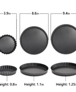 Tart Pan 6 Pack Tart Pans with Removable Bottoms Round Nonstick Quiche Pan Carbon Steel Mini Tart Pans for Baking(Set of 6) Set of 6 7 71fyDaqt3L