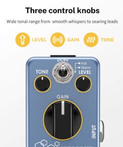 Donner Overdrive Guitar Pedal, Blues Drive Vintage Overdrive Effect Warm/Hot Modes True Bypass Blue Overdrive 24 71fz0LvmR8L