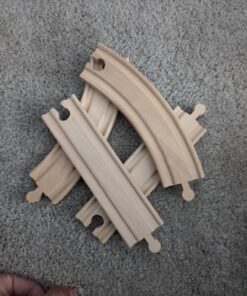 Wooden Train Track 52 Piece Set - 18 Feet Of Track Expansion And 5 Distinct Pieces - 100% Compatible with All Major Brands Including Thomas Wooden Railway System - by Right Track Toys, T 46 71fzXj MpnL