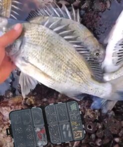 SUPERTHEO Fishing Accessories Kit with Hooks Bass Casting Sinkers Fishing Swivels Snaps Sinker Slides Fishing Line Beads Fishing Set with Tackle Box Lanyard 140pcs Swivels 17 71g t8TiAsL