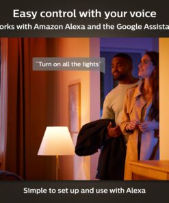 Philips Hue Smart 60W A19 LED Bulb - White and Color Ambiance Color-Changing Light - 3 Pack - 800LM - E26 - Indoor - Control with Hue App - Works with Alexa, Google Assistant and Apple Homekit White & Color Ambiance 3 Count (Pack of 1) Base Lumen (60W) 30 71g0dH5nl4L