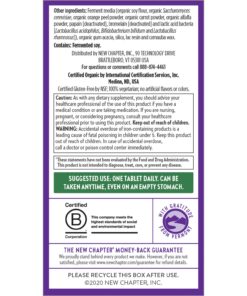 New Chapter Women’s Multivitamin + Immune Support – Every Woman’s One Daily, Fermented with Whole Foods & Probiotics + Iron + B Vitamins + Organic Non-GMO Ingredients - 24 Count (Packaging May Vary) 21 71g0sgSKc0L