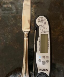 KIZEN Digital Meat Thermometer with Probe - Instant Read Food Thermometer for Cooking, Grilling, BBQ, Baking, Liquids, Candy, Deep Frying, and More - Black/White 40 71g0yGmwywL