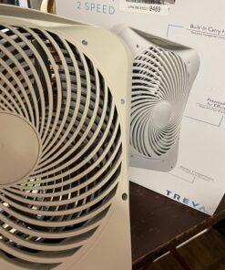 Treva 10-Inch Portable Fan, Powered by Battery and/or AC Adapter - Desk Fan Air Circulating with 2 Cooling Speeds, Personal Fan and Travel Fan for all your needs Black 30 71g1lWvPsmL