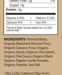 Julian Bakery Paleo Thin Crackers | Salt & Pepper | USDA Organic | Gluten-Free | Grain-Free | GMO Free | Low Carb | 8.4 Ounce (Pack of 2) 8.4 Ounce (Pack of 2) 5 71g2hEXdIxL