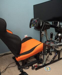 OpenWheeler GEN3 Racing Wheel Simulator Stand Cockpit Orange on Black, Video Game Controller, Fits All Logitech G923, G920, Thrustmaster, Fanatec Wheels, Compatible with Xbox One, PS4, PC Platforms. 40 71g3I9N44rL