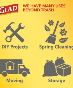 Glad Tall Kitchen Protection Series Drawstring Trash Bags -13 Gallon Grey Trash Bag - 90 Count 90 Count (Pack of 1) 37 71g3r0KKwL