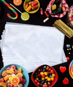 Enenes Cello Treat Bag, 200 PCS Cellophane Goody Bags, Party Favor Bag, Clear Candy Bags, Metallic with Twist Ties for Gift Bakery Cookies Dessert(4X9 Inch,200PCS) 4X9 Inch,200PCS 11 71g3rmklnlL