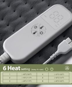 Heating Pad for Back, Neck and Shoulder Pain Relief, Electric Heating Pads for Cramps with 6 Heat Settings, Auto Shut-Off, Moist Dry Heat Options, Machine Washable, 12" x 24", Gifts for Women, Men Stripe 28 71g5RpiVpL