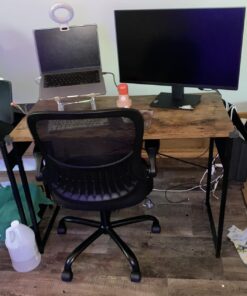 Sweetcrispy Office Computer Desk Chair, Ergonomic Mid-Back Mesh Rolling Work Swivel Task Chairs with Wheels, Comfortable Lumbar Support, Comfy Flip-up Arms for Home, Bedroom, Study, Student, Black 1 Chair 31 71g6TqAUxeL
