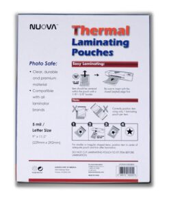 Nuova 200-Pack, 5 Mil Thermal Laminating Pouches 9 x 11.5 Inches, Letter Size (LP205H) 5-mil 200 Sheets 6 71g72aSiMwL