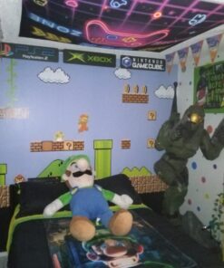 RoomMates JL1331M Super Mario Retro Spray and Stick Removable Wall Mural - 10.5 ft. x 6 ft. 22 71g7TjfQZEL