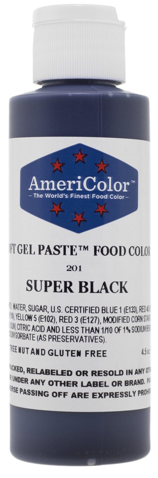 Food Coloring AmeriColor - Super Black Soft Gel Paste, 4.5 Ounce