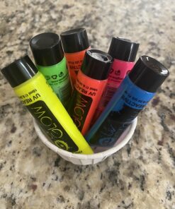 UV Glow Blacklight Face and Body Paint - Neon Fluorescent (0.34oz (Pack of 6)) 0.34 Ounce (Pack of 6) 48 71g8IWicxAL