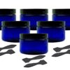 Grand Parfums 6 Cobalt Blue Low Profile 4 Oz Jars PET Plastic Empty Cosmetic Containers, Black Caps, Sugar Scrub, Powder, Body Cream, Lotion, Beads 19 71g8WwaUFvL