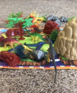 Toyvelt Dinosaur Play Set Dinosaur Toys Includes Dinosaur Figures, Trees, Rocks, Playmat, And A Beautiful Container Create A Dino World Great Gift For Boys & Girls Ages 3,4,5,6, And Up Updated Version 25 71g9RrG6ubL