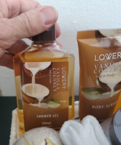 Bath and Body Gift Basket For Women and Men – 9 Piece Set of Vanilla Coconut Home Spa Set, Includes Fragrant Lotions, Extra Large Bath Bombs, Coconut Oil, Luxurious Bath Towel & More 55 71g9YXjIZdL