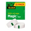 Scotch Magic Tape, Invisible, Home Office Supplies and Back to School Supplies for College and Classrooms, 12 Rolls