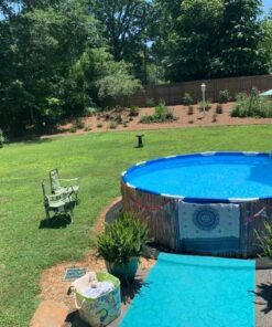 INTEX 28031E Pool Cover: For 12ft Round Metal Frame Pools – Includes Rope Tie – Drain Holes – 10in Overhang – Snug Fit 12-Foot 29 71gBJozqwqL