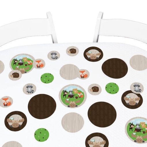 Big Dot of Happiness Woodland Creatures - Baby Shower or Birthday Party Giant Circle Confetti - Party Decorations - Large Confetti 27 Count