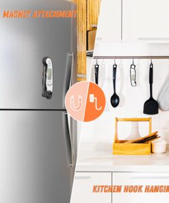 Digital Meat Thermometer, Waterproof Instant Read Food Thermometer for Cooking and Grilling, Kitchen Gadgets, Accessories with Backlight & Calibration for Candy, BBQ Grill, Liquids, Beef, Turkey… Black - Sliver 26 71gBSIA4sMS