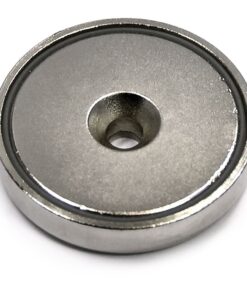 Alternative view of 112 LB Holding Power Strong Cup Neodymium Magnet 0.32" Thick x 1.57" with #10 Countersunk Hole - One Magnet with Matching Striker and Screws Cup Magnets 1 Pks