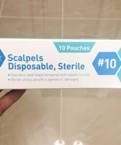 Medpride Disposable Scalpel Blades| Sharp, Tempered Stainless-Steel Blades | Pack of 10 Sterile Scalpel Knives| Plastic Handle| Individual Pouches| for Dermaplaining, Podiatry, Crafts & More (#10) #10 43 71gBe94wRUL