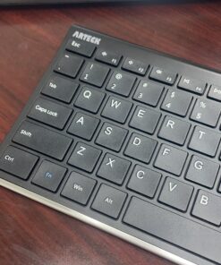 Arteck 2.4G Wireless Keyboard Stainless Steel Ultra Slim Full Size Keyboard with Numeric Keypad for Computer/Desktop/PC/Laptop/Surface/Smart TV and Windows 10/8/ 7 Built in Rechargeable Battery 39 71gCs5X7lWL