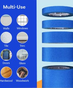 Blue Painters Tape 1.5 inch x 60 Yards - Case of 32 Rolls, Made in America, Clean Removal Blue Tape, UV-Resistant Blue Painters Masking Tape in Bulk (1.5" x 180') 11 71gDHb3GlL 1