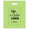100 Lime Green Frosted Merchandise Bag, 12"x15" with Die Cut Handle, No Gusset, 2.0 Mil. Custom Printed Lime 12"x15"