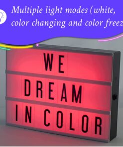 Alternative view of My Cinema Lightbox - Cinema Light Box, 12" x 9" - 3 Modes Light Up Letter Board sign with 100 Letters, Numbers & symbols - White LED Light, RGB and Color Freeze Mode light up signs for home decor 12"x9" RGB - Color changing light