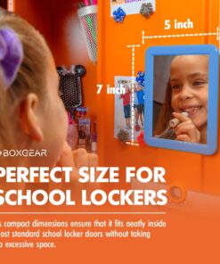 Boxgear Magnetic Locker Mirror - 5" x 7"- for School Locker, Bathroom, Household Refrigerator, Locker Accessory, Workshop Toolbox or Office Cabinet Blue 9 71gGX9ZmeDL