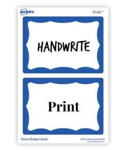 Avery Name Tags, White with Blue Border, 100 Removable Name Badges (05144) 1 13 71gGifZ4ezL
