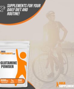 BULKSUPPLEMENTS.COM L-Glutamine Powder - Glutamine Supplement, L Glutamine 5000mg, L Glutamine Powder - Gut Health & Recovery, Unflavored & Gluten Free, 5000mg (5g) per Serving, 1kg (2.2 lbs) 2.2 Pound (Pack of 1) 21 71gGwfDSDBL