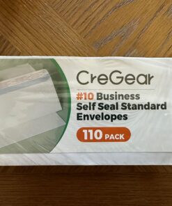 CREGEAR #10 Envelopes Self Seal Security Tinted Envelopes (110Ct) for Privacy & Business, Peel and Seal, NO Window, Letter Size 4-1/8 x 9-1/2 Inches, 24 LB, White 110 44 71gHdoIvL 1