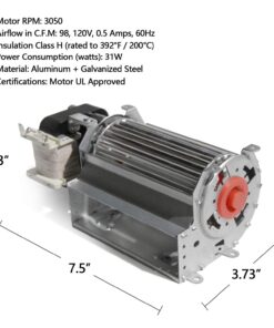 Hongso GFK21, FK21, BLOTSDV Replacement Fireplace Blower Fan Unit for Heatilator, Majestic, Heat N Glo, Rotom R7-RB66 7 71gIBSJMO2L