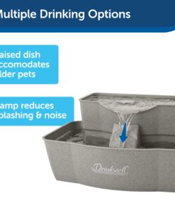 Alternative view of PetSafe Multi-Tier Fountain – Large Waterer Great for Cats and Dogs – 2 Heights to Drink From – Great for Senior Pets – 100 Oz Capacity – Fresh, Filtered Water