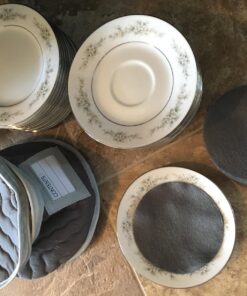 Richards Homewares China Storage Chest, for Starter 4-Piece Set, Quilted Micro Fiber-Gray 19 71gIWrz3vhL