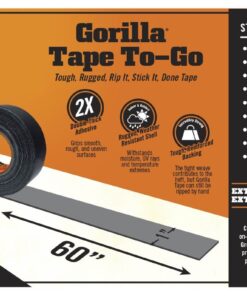 Alternative view of Gorilla Tape, Mini Duct Tape to-Go, 1" x 10 yd Travel Size, Black, (Pack of 2) 2 - Pack