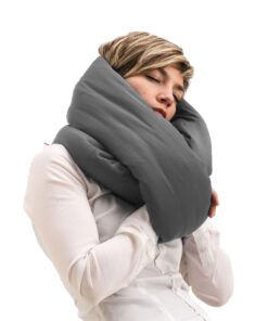 Alternative view of Huzi Infinity Pillow - Home Travel Soft Neck Scarf Support Sleep Grey