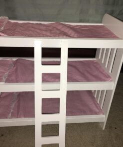 Badger Basket Toy Doll Triple Doll Bunk Bed with Ladder, Bedding, and Personalization Kit for 20 inch Dolls - Pink Gingham 43 71gJ9zPO1lL 1